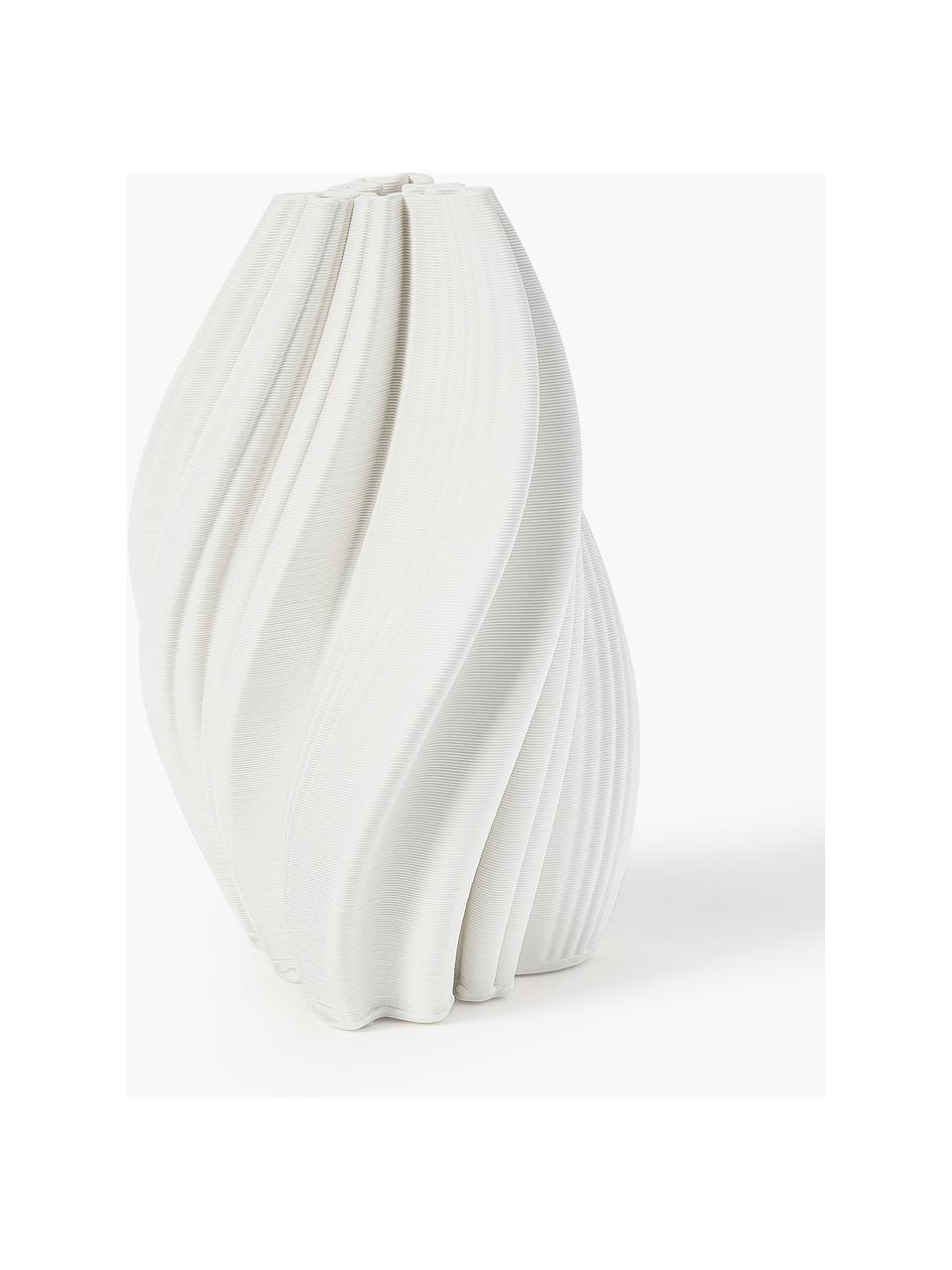 Jarrón de porcelana en 3D Melody, 29 cm, Cerámica, Blanco, Ø 18 x Al 29 cm