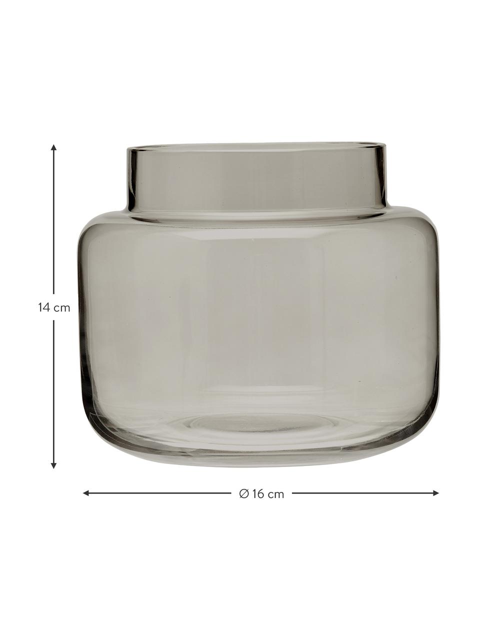 Vaso basso in vetro grigio Lasse, Vetro, Grigio trasparente, Ø 16 x Alt. 14 cm