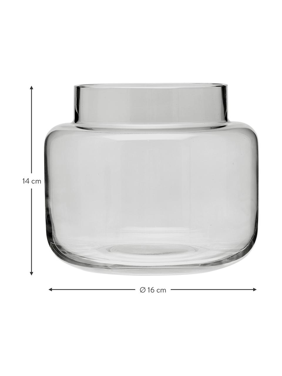 Vaso in vetro grigio Lasse, Vetro, Grigio trasparente, Ø 16 x Alt. 14 cm