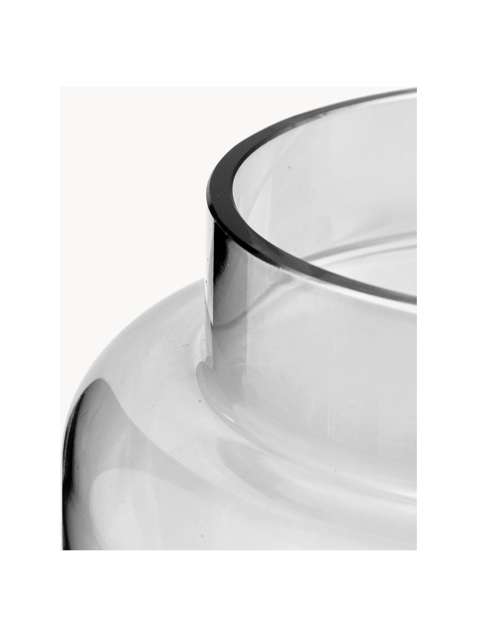 Glas-Vase Lasse, H 14 cm, Glas, Grau, transparent, Ø 16 x H 14 cm