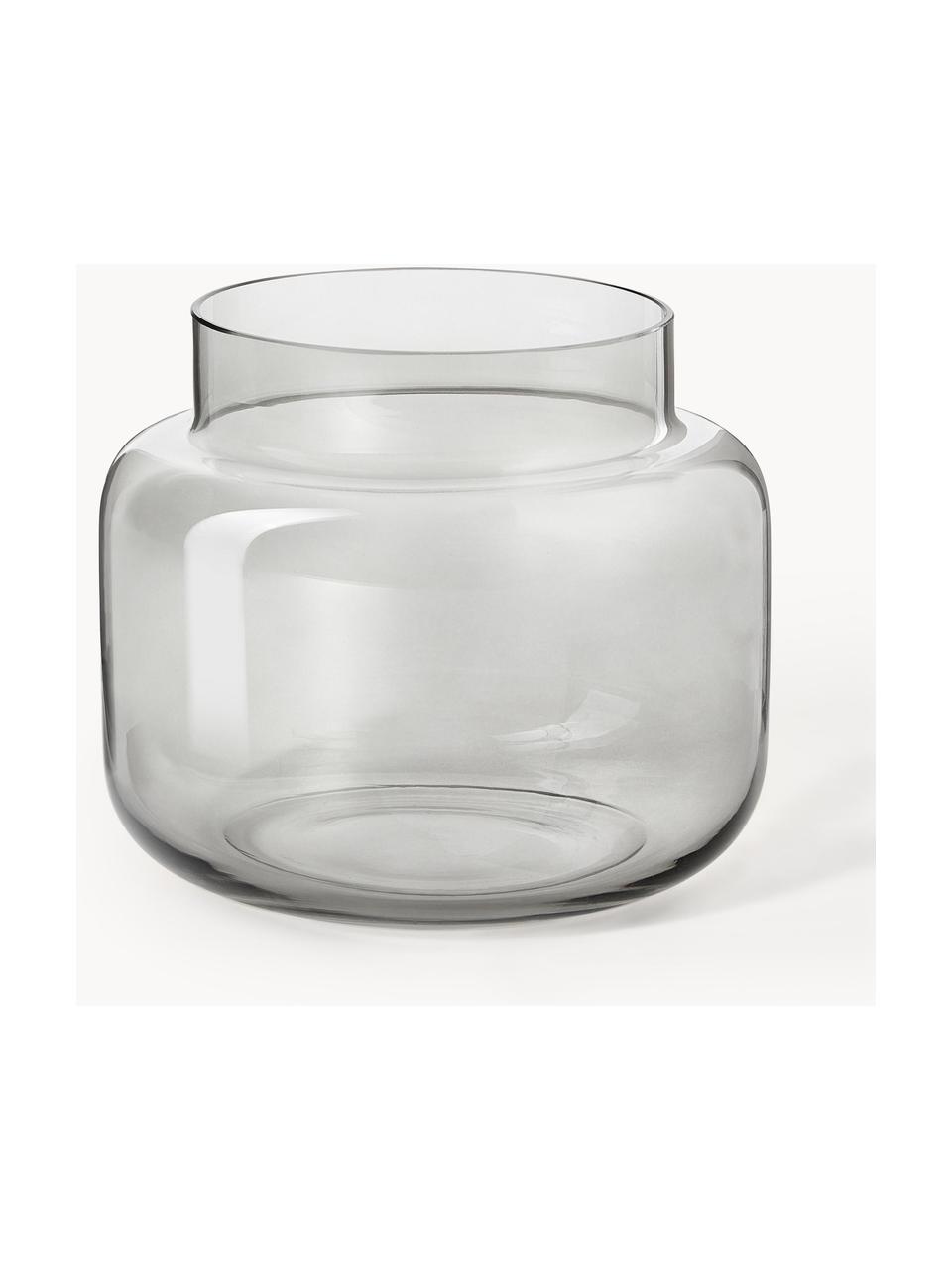 Glazen vaas Lasse, H 14 cm, Glas, Grijs, transparant, Ø 16 x H 14 cm