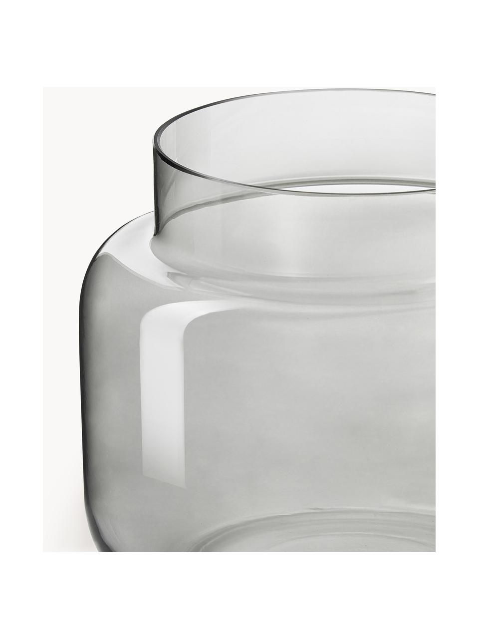 Glazen vaas Lasse, H 14 cm, Glas, Grijs, transparant, Ø 16 x H 14 cm