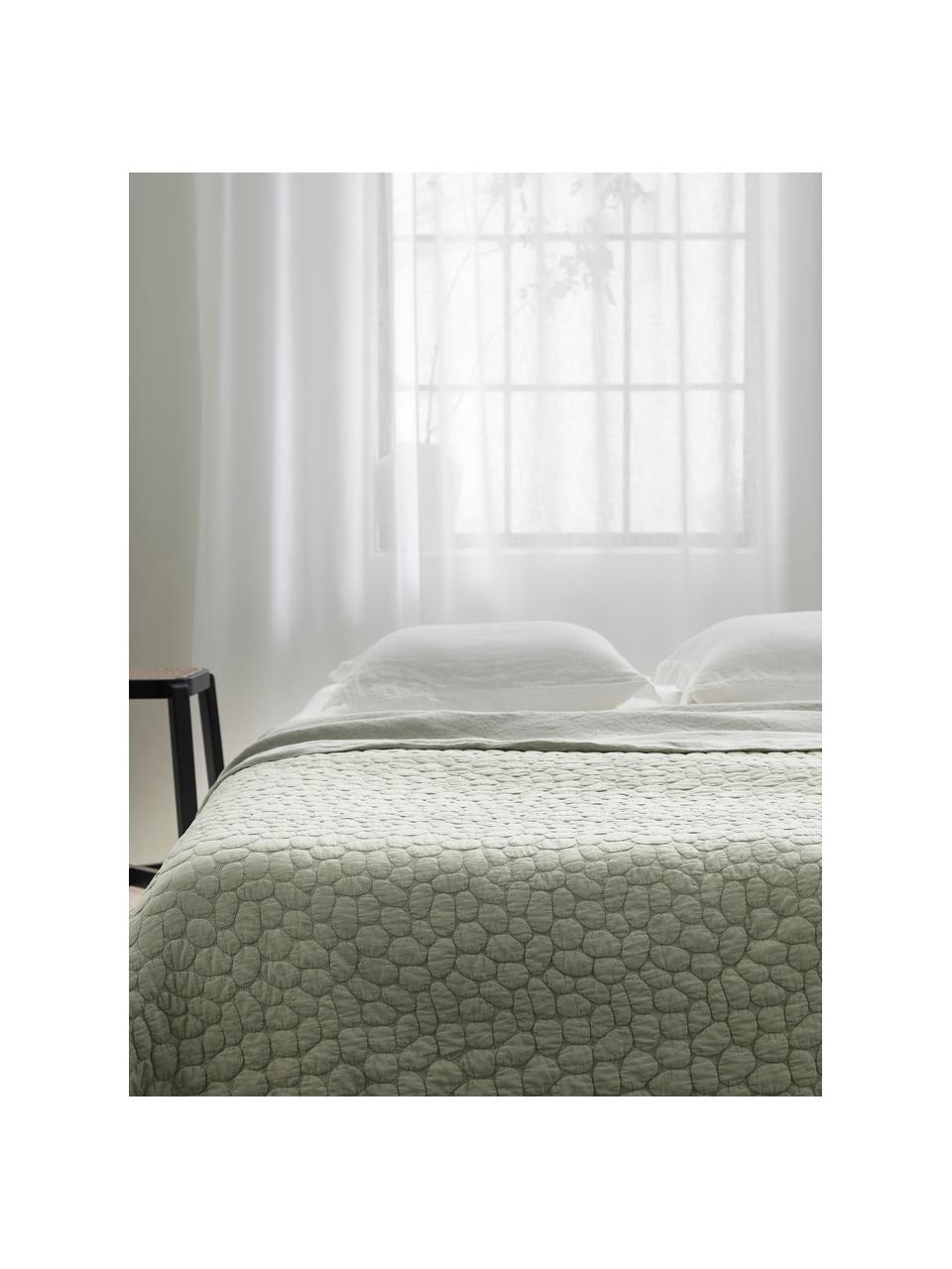 Colcha acolchada Mailey, 100% poliéster, Verde claro, An 150 x L 250 cm (para camas de 100 x 200 cm)