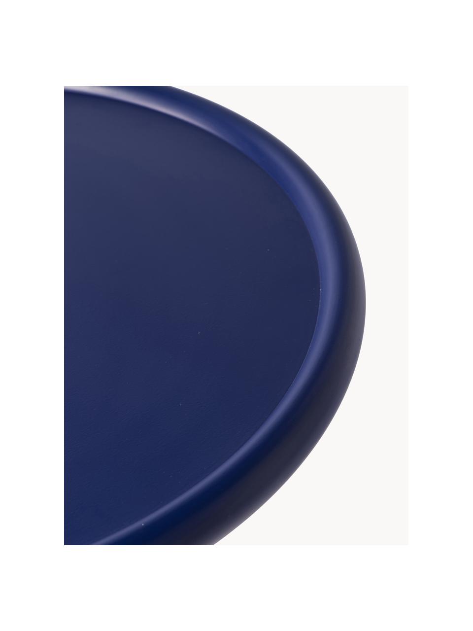 Ronde bijzettafel Twister, Gepoedercoat aluminium, Donkerblauw, Ø 46 x H 56 cm