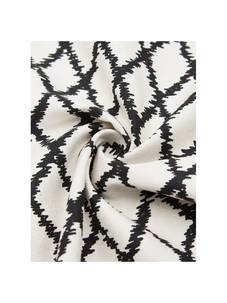 Funda de cojín Twila, 100% algodón, Blanco, negro, An 45 x L 45 cm