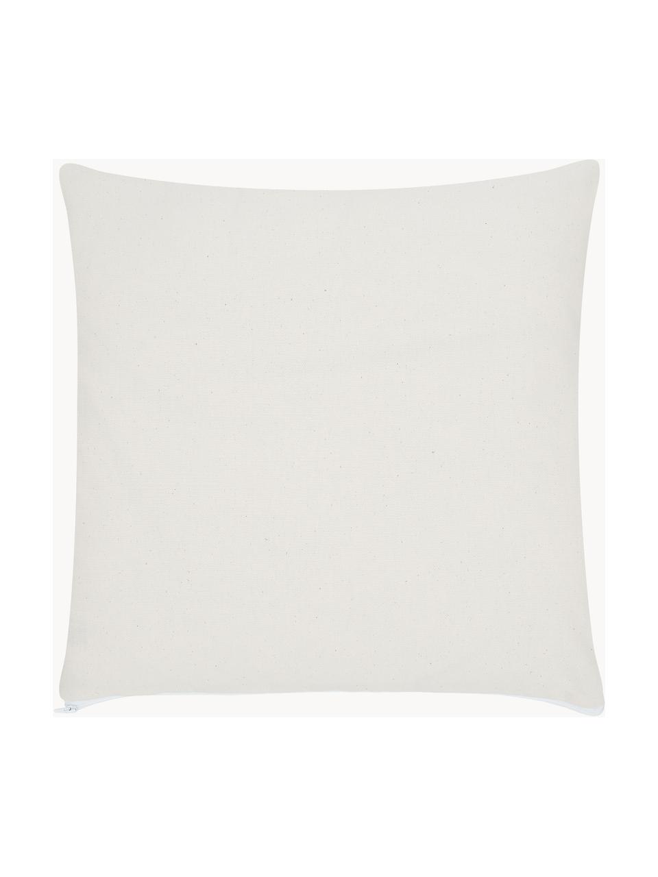 Housse de coussin 45x45 noir et blanc Delilah, 100 % coton, Blanc, noir, larg. 45 x long. 45 cm