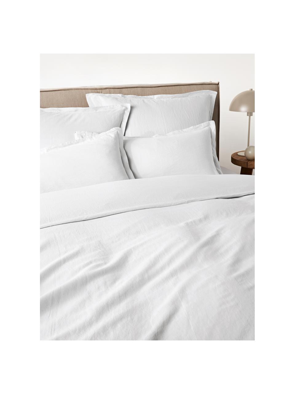 Ropa de cama de lino lavado Nature, Lino mixto
(52% lino, 48% algodón)

Densidad de hilo 108 TC, calidad estándar

Las prendas de lino mixto absorben hasta 35% de humedad intercambiandola con el ambiente, se seca muy rápido y tiene un agradable efecto refrescante para las noches de verano. Además su alta resistencia a la abrasión hace que el lino sea muy duradero, Blanco, Cama 90 cm (155 x 220 cm), 2 pzas.