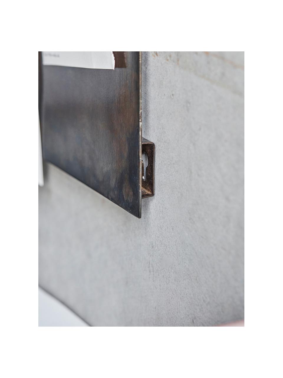 Handgefertigte Pinnwand Industrial, Metall, beschichtet, Dunkelbraun, Schwarz, B 40 x H 50 cm