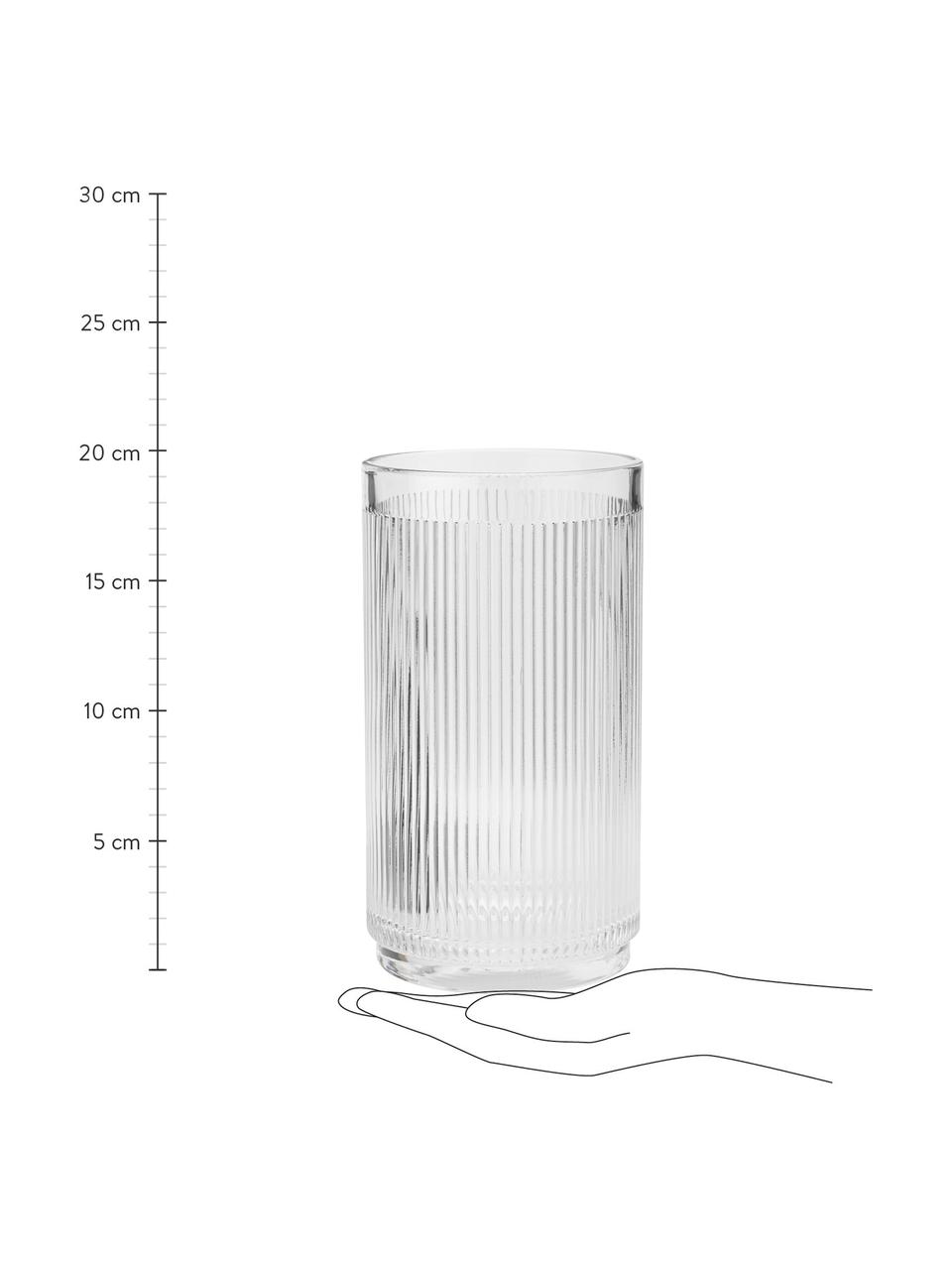 Sklenený chladič fliaš s drážkovým reliéfom Pilastro, Sklo, Priehľadná, Ø 11 x V 20 cm