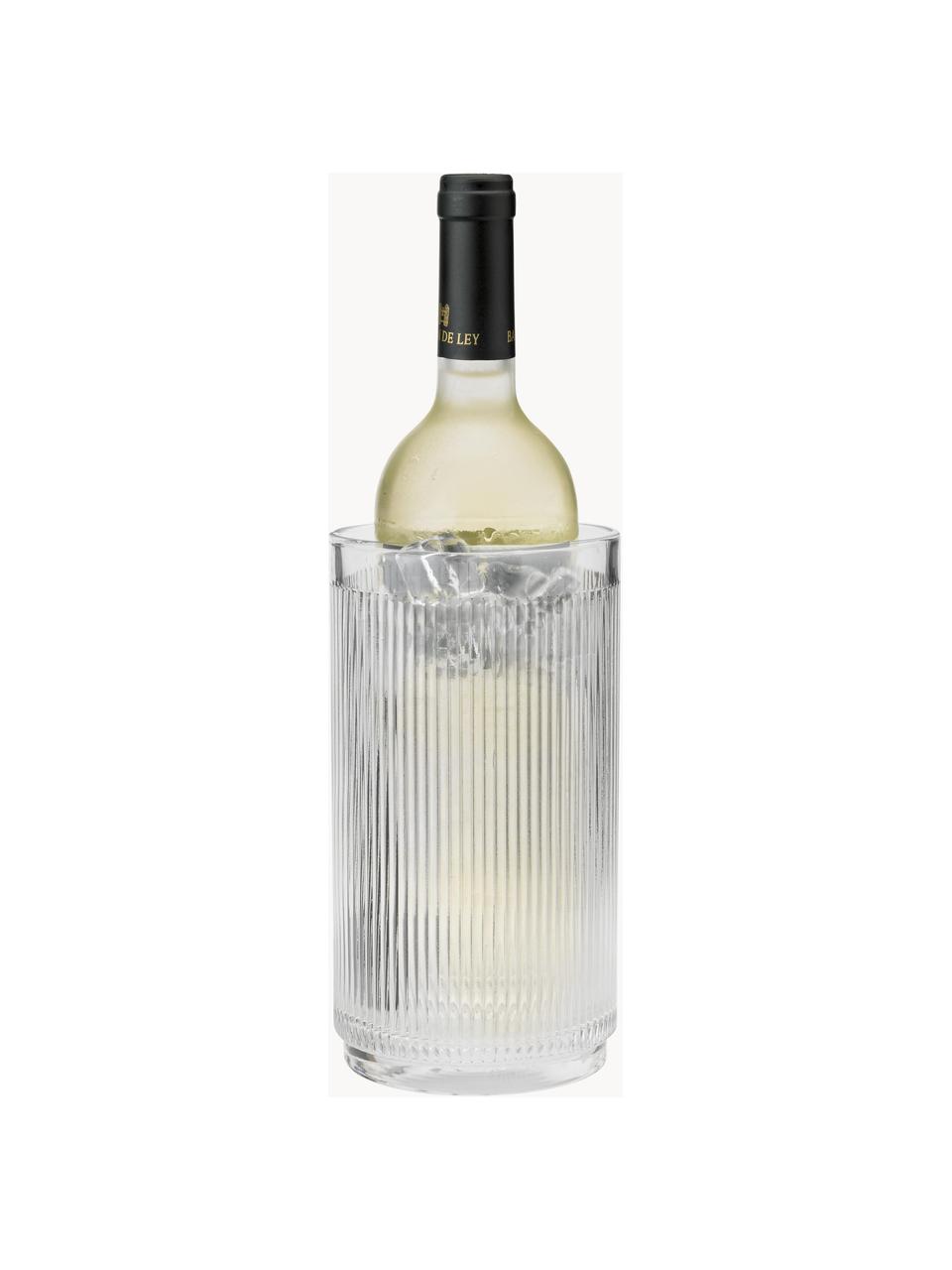 Glas-Flaschenkühler Pilastro mit Rillenrelief, Glas, Transparent, Ø 11 x H 20 cm