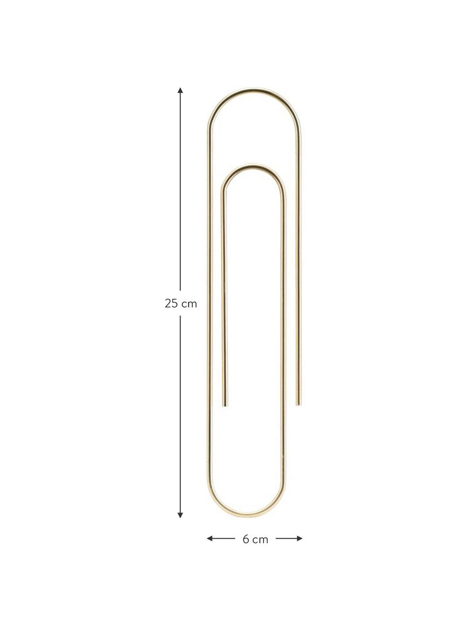 Segnalibro dorato Mega Clip, Metallo rivestito, Ottonato, Larg. 6 x Alt. 25 cm