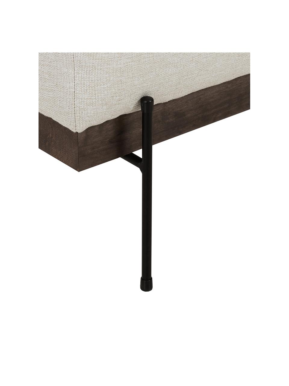 Sofa-Hocker Brooks mit Metall-Füßen, Bezug: Polyester Der Bezug ist n, Gestell: Massives Kiefernholz, FSC, Rahmen: Lackiertes Kiefernholz, F, Füße: Metall, pulverbeschichtet, Webstoff Hellbeige, B 80 x H 43 cm