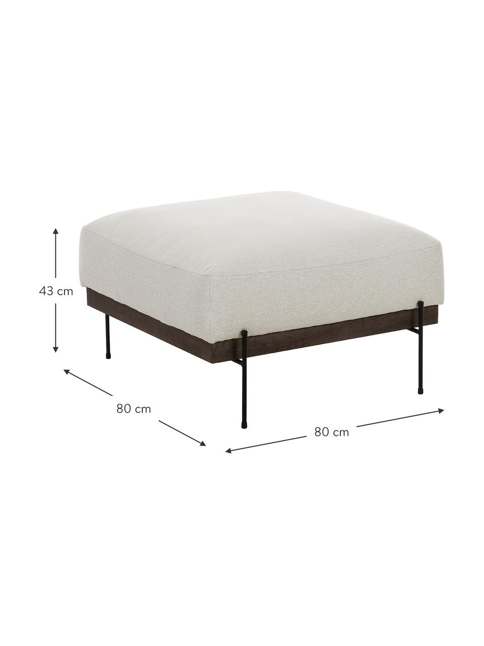 Podnožka s kovovými nohami Brooks, Béžová, Š 80 cm, V 43 cm