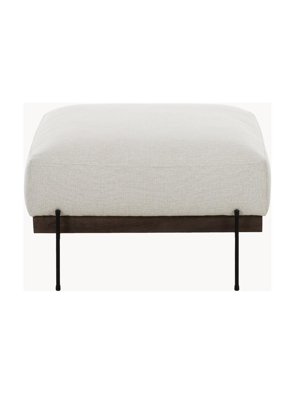 Sofa-Hocker Brooks mit Metall-Füßen, Bezug: Polyester Der Bezug ist n, Gestell: Massives Kiefernholz, Rahmen: Lackiertes Kiefernholz, Füße: Metall, pulverbeschichtet, Webstoff Hellbeige, B 80 x H 43 cm