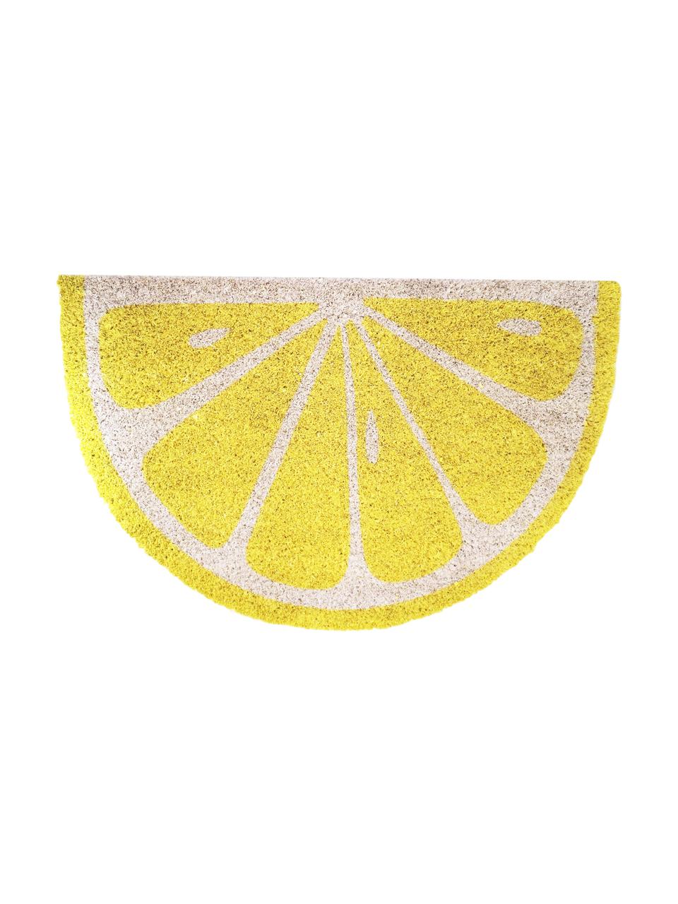 Fußmatte Lemon, Oberseite: Kokosfaser, Unterseite: PVC, Gelb, gebrochenes Weiß, B 40 x L 60 cm