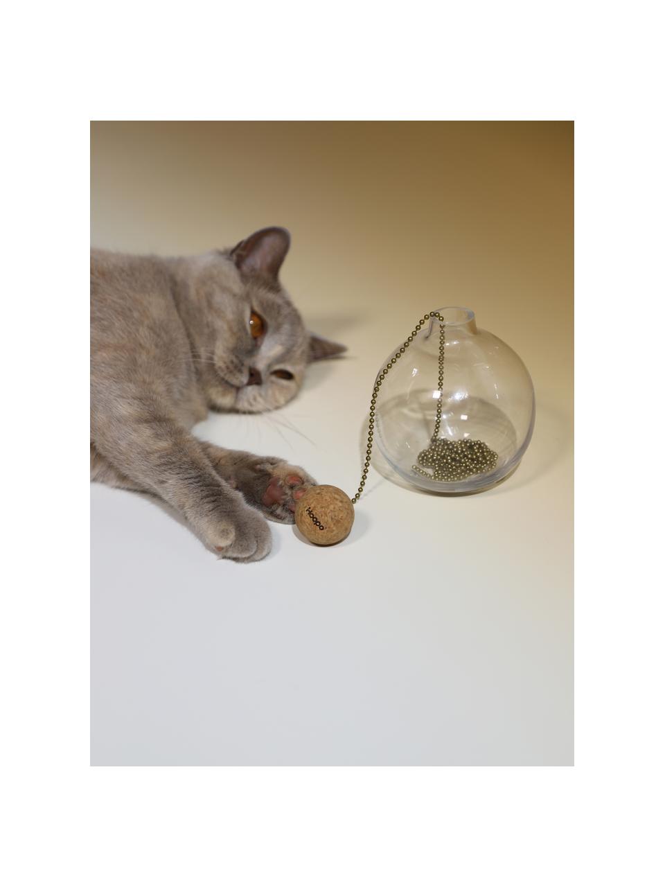 Giocattolo per gatti Tail, Vaso: vetro, Beige, trasparente, ottone, Larg. 11 x Alt. 12 cm