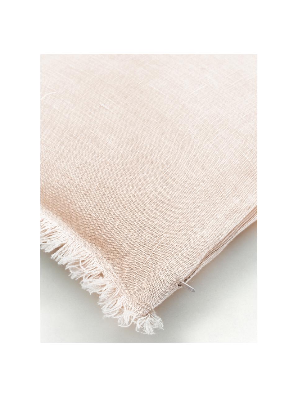 Housse de coussin pur lin abricot Luana, Abricot