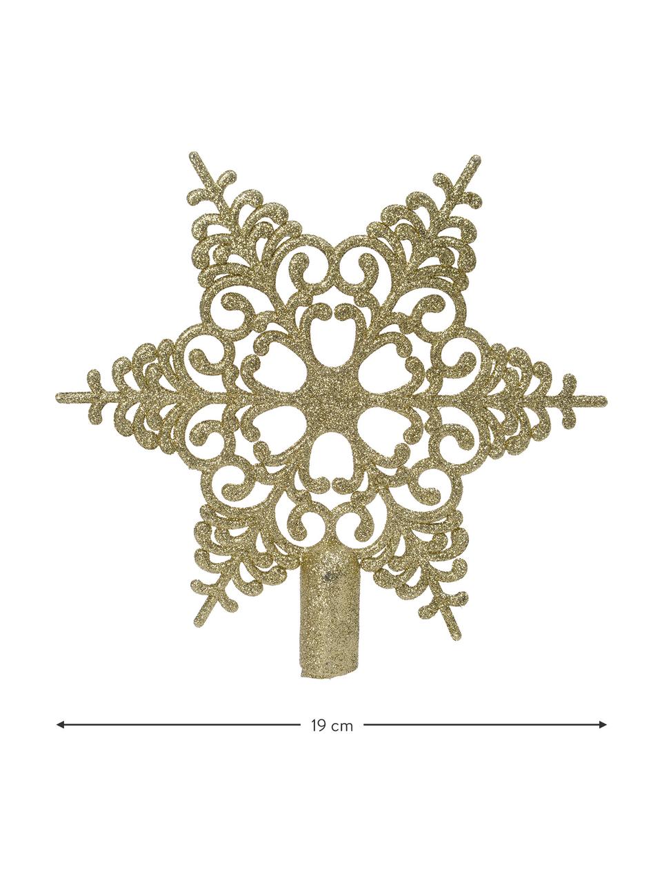 Cimier sapin Adelle, Plastique, Doré, Ø 19 x haut. 19 cm