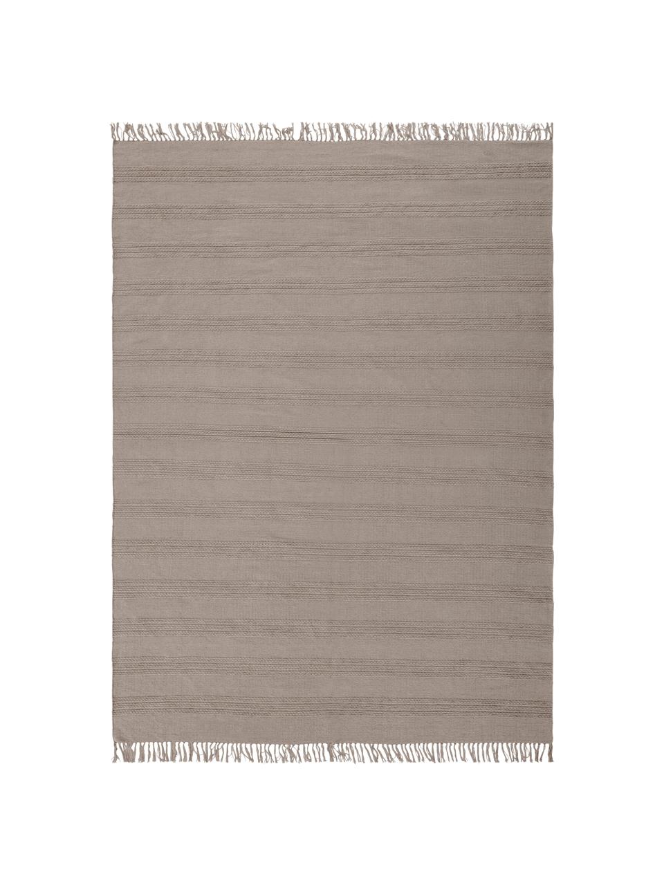 Dywan z bawełny z frędzlami Tanya, 100% bawełna, Taupe, S 160 x D 230 cm (Rozmiar M)