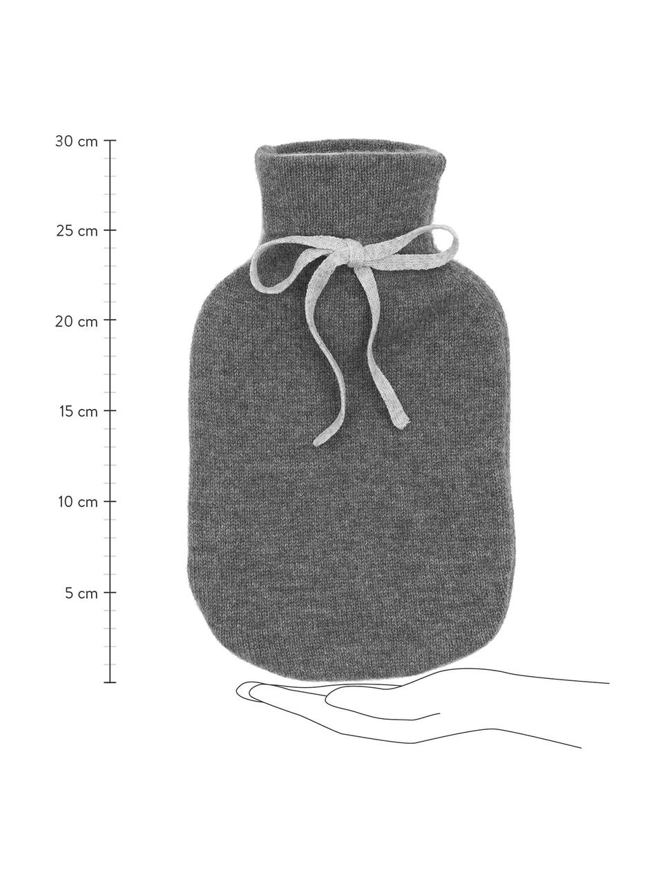 Kašmírová ohřívací láhev Florentina, Odstíny šedé, krémově bílá, Š 19 cm, D 30 cm
