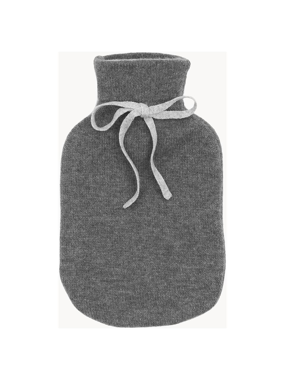 Borsa acqua calda in cashmere Florentina, Rivestimento: 70% cashmere, 30% lana, Grigio scuro, grigio chiaro, Larg. 19 x Lung. 30 cm