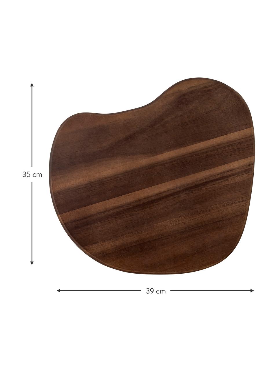 Snijplank Savin van acaciahout, L 39 x B 35 cm, Acaciahout, Donker hout, L 39 x B 35 cm