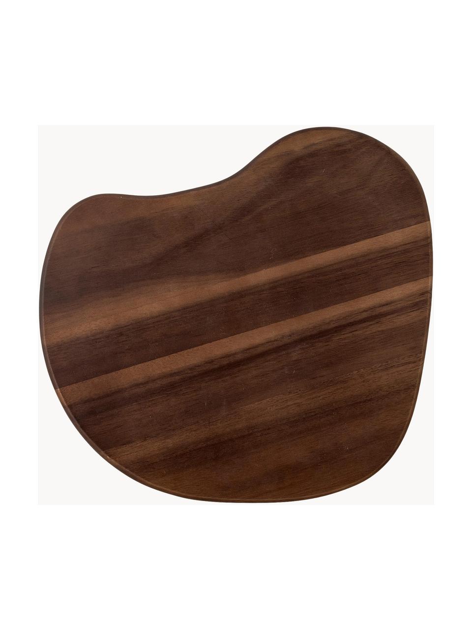 Tabla de cortar de madera de acacia con forma orgánica Savin, Madera de acacia, Madera oscura, An 39 x F 35 cm