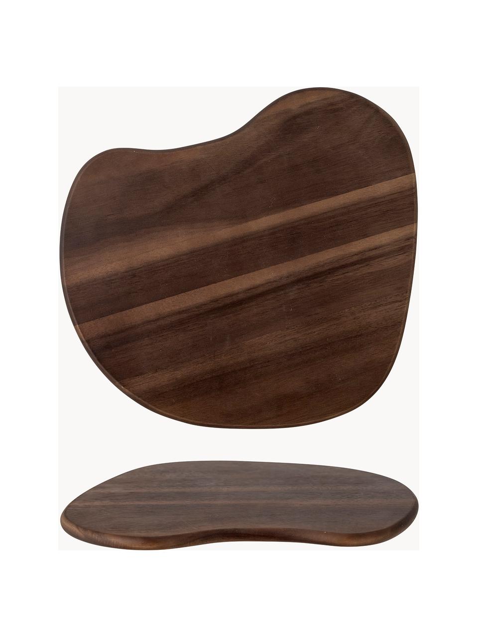 Tabla de cortar de madera de acacia con forma orgánica Savin, Madera de acacia, Madera oscura, An 39 x F 35 cm