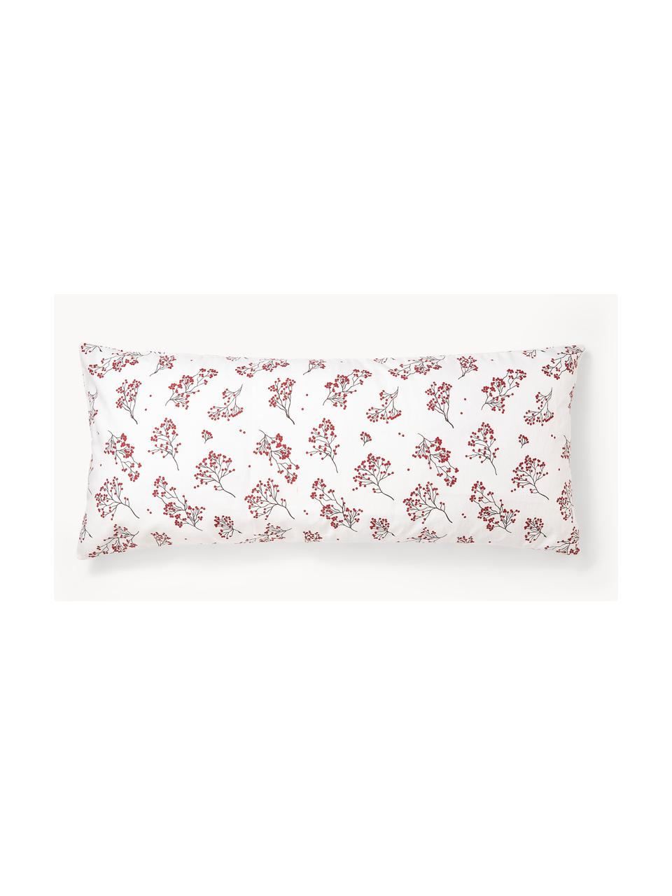 Funda de almohada de franela Berries, Blanco, rojo, An 45 x L 110 cm
