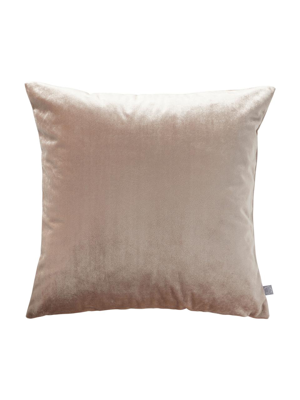 Samt-Kissenhüllen Nicole, 3er-Set, 100% Polyestersamt, Grau, Beige, Dunkelblau, B 50 x L 50 cm