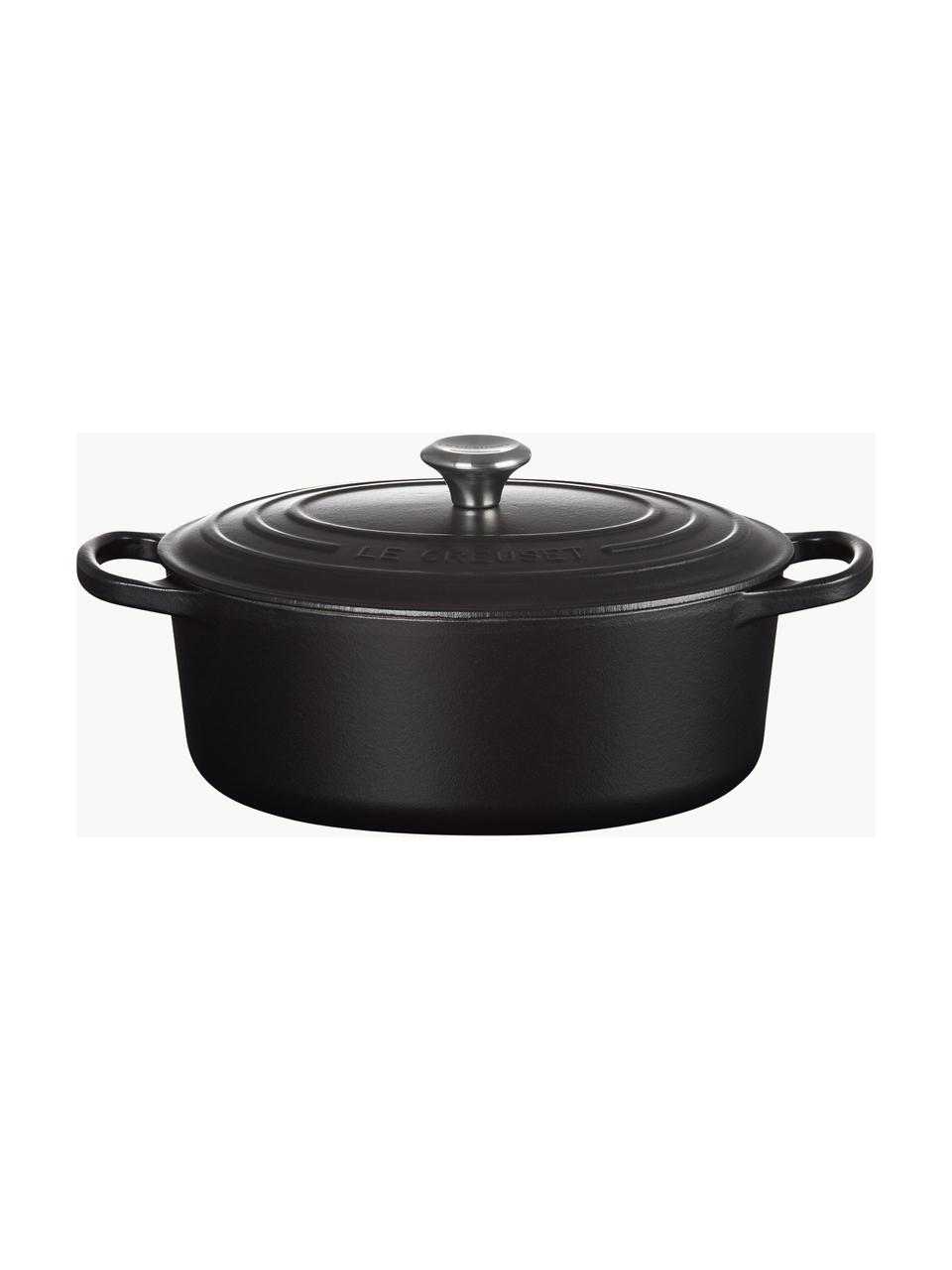 Cocotte ovale en fonte émaillée Signature Collection, Fer, émaillé, Noir, larg. 33 cm, 7,5 L