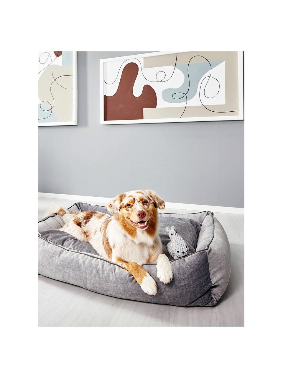 Samt-Hundebett Glam, verschiedene Größen, Bezug: Samt (100 % Polyester) De, Hellgrau, Dunkelgrau, B 112 x T 95 cm