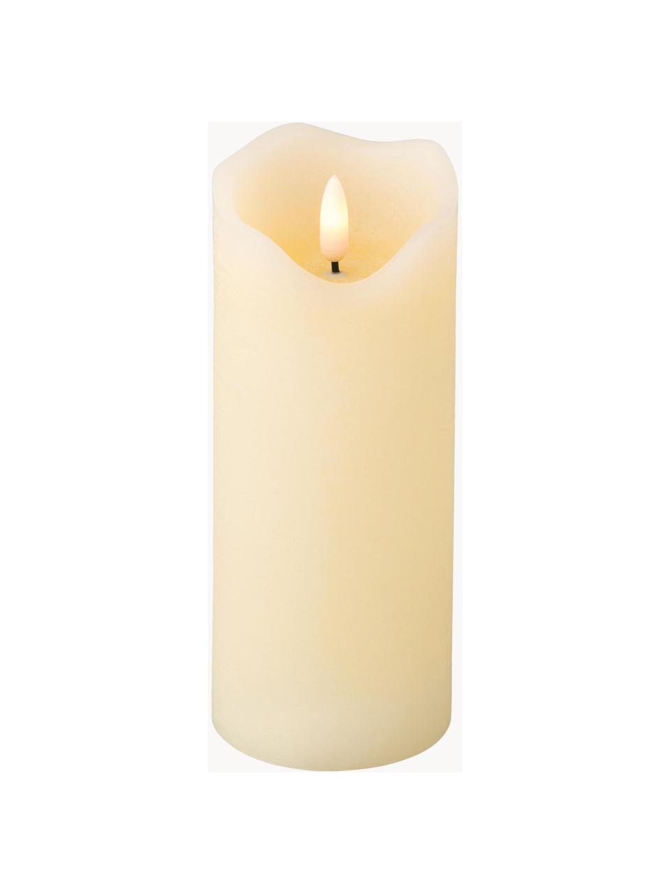 Bougies piliers LED en cire Bona, haut. 17 cm, 2 pièces, Cire, Blanc crème, Ø 7 x haut. 17 cm