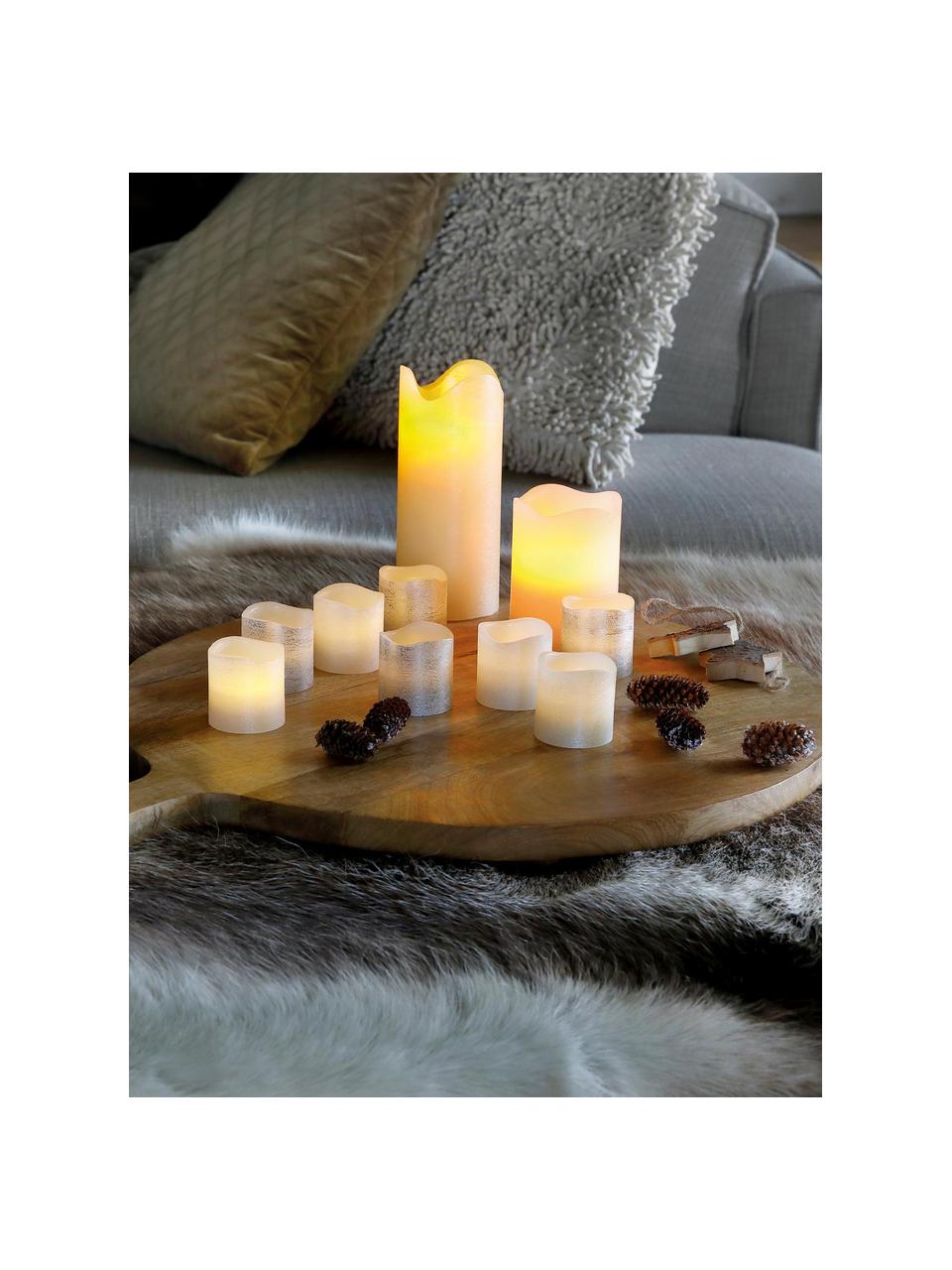 Candele a LED in cera Bona 2 pz, alt. 17 cm, Bianco crema, Ø 7 x Alt. 17 cm