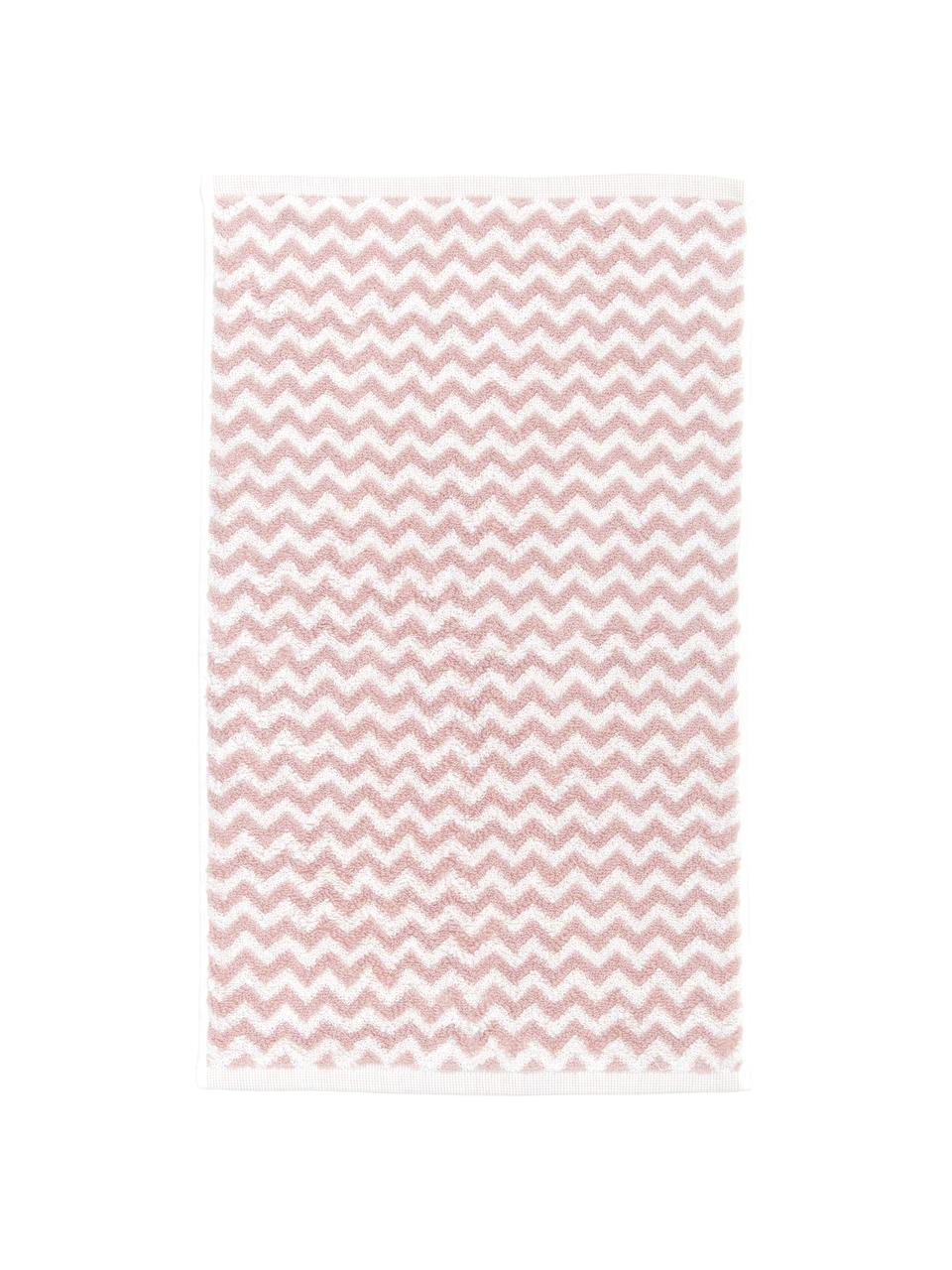 Asciugamano con motivo a zigzag Liv 2 pz, 100% cotone,
qualità media 550 g/m², Rosa, bianco crema, Asciugamano per ospiti, Larg. 30 x Lung. 50 cm, 2 pz