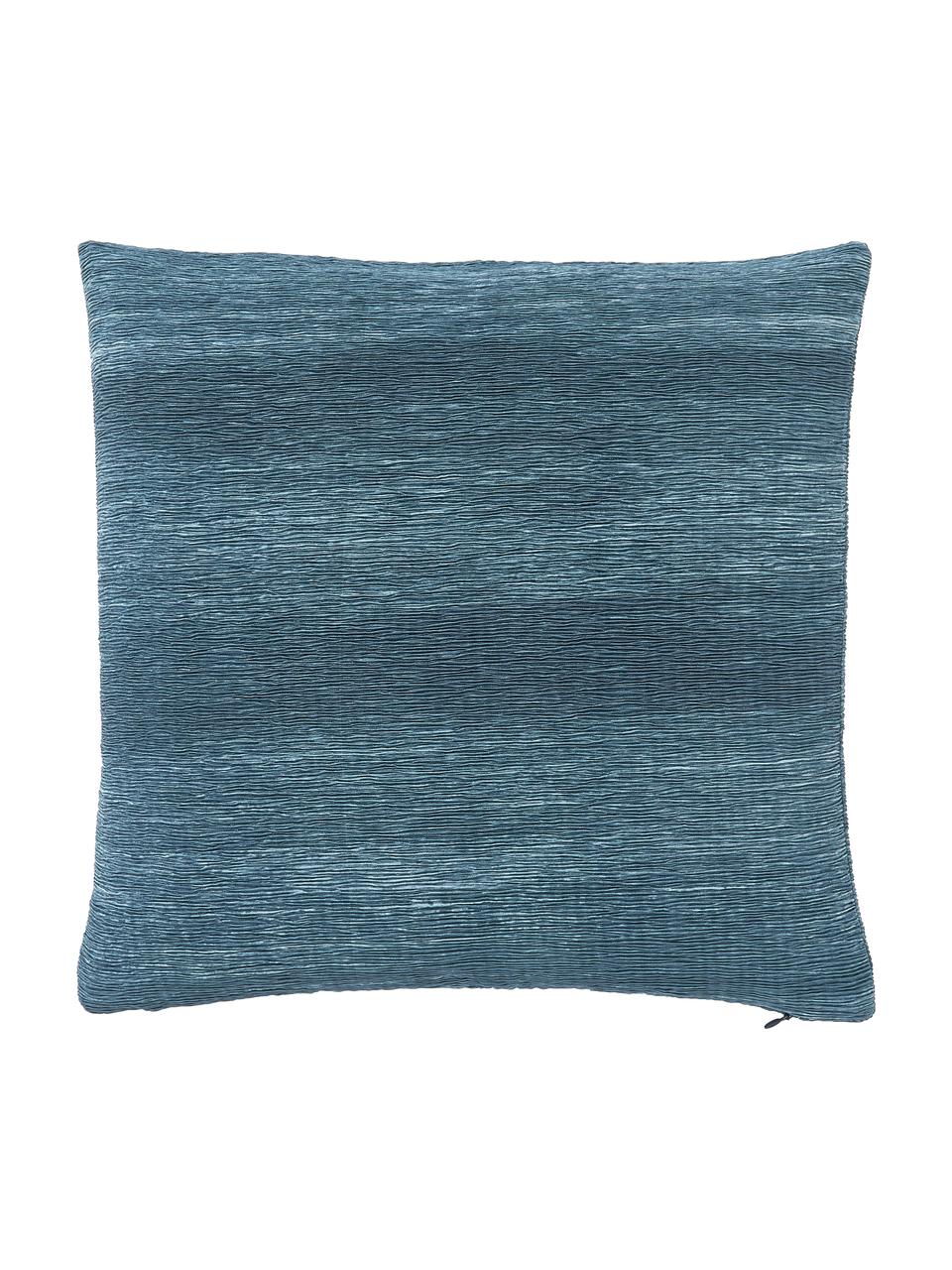Funda de cojín texturizado Aline, 100% poliéster, Azul, An 45 x L 45 cm