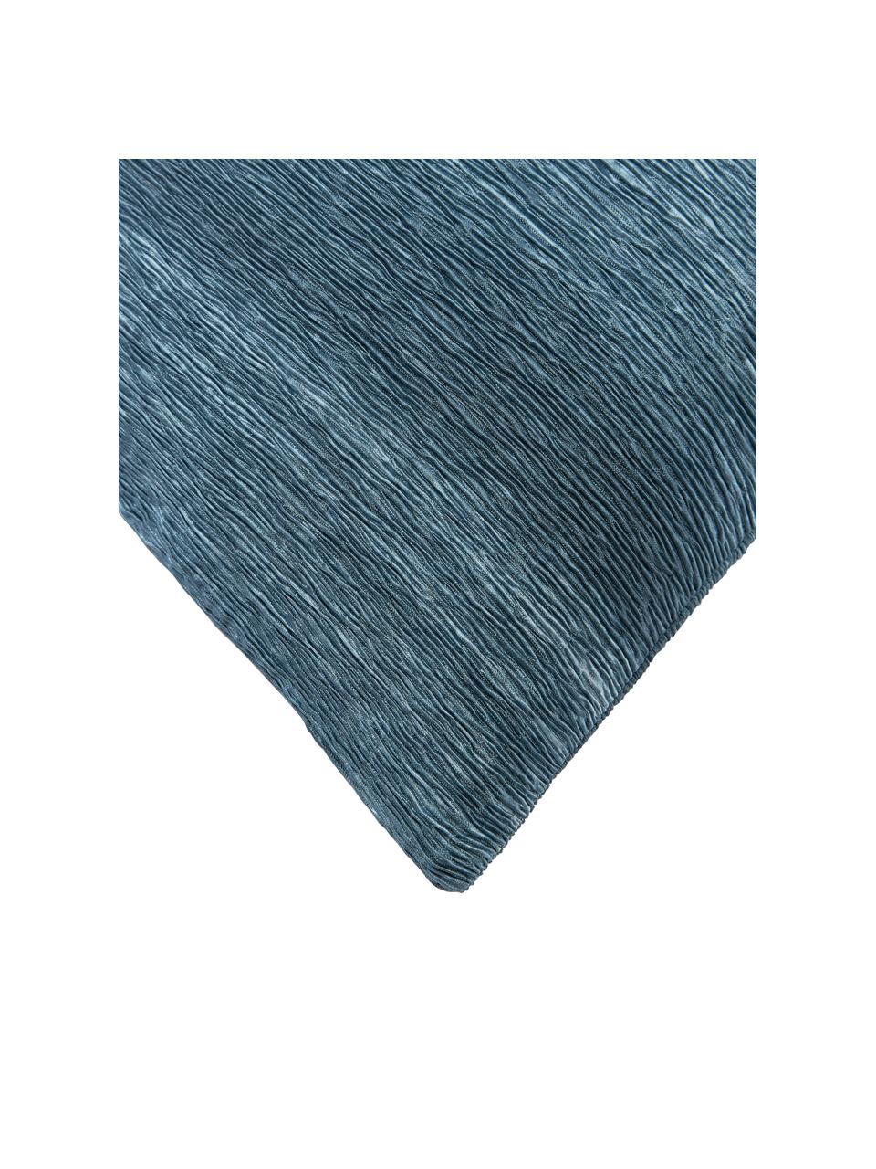Housse de coussin texturée Aline, 100 % polyester, Bleu, larg. 45 x long. 45 cm