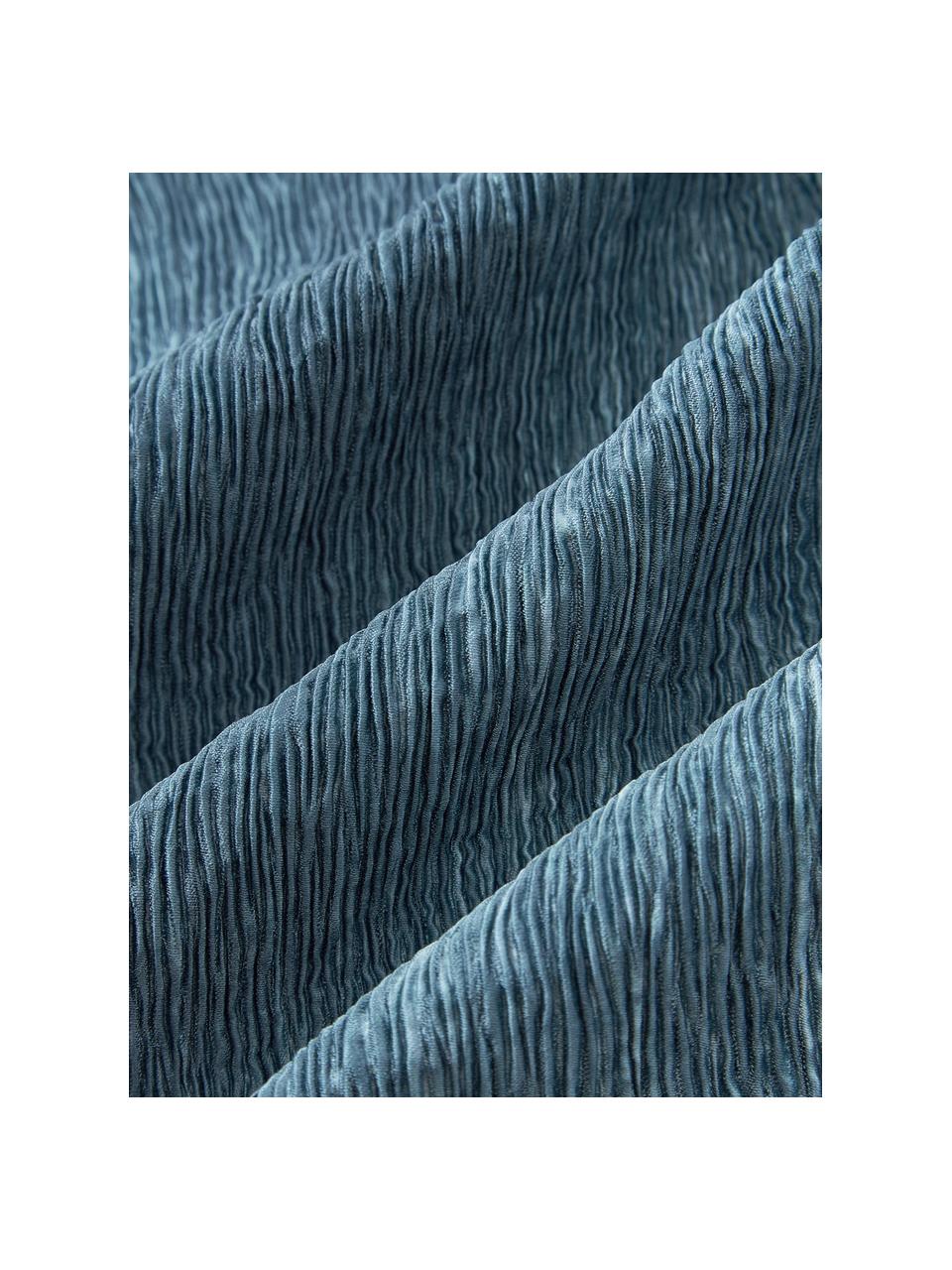 Housse de coussin texturée Aline, 100 % polyester, Bleu, larg. 45 x long. 45 cm