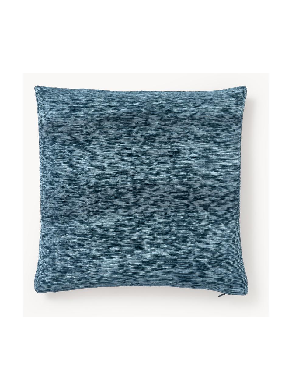 Kussenhoes Aline met gestructureerde oppervlak, 100% polyester, Blauw, B 40 x L 40 cm