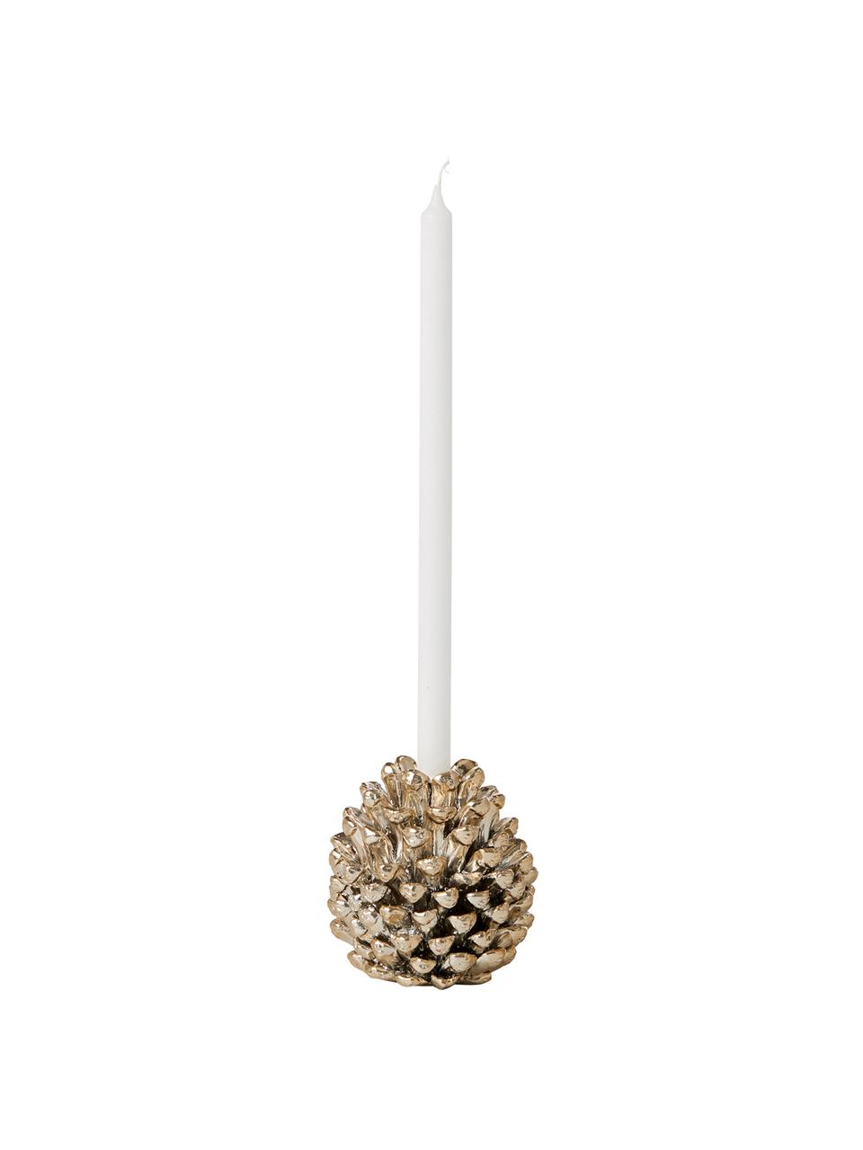 Ręcznie wykonany świecznik Cone, Tworzywo sztuczne, Odcienie złotego, Ø 6 x W 6 cm