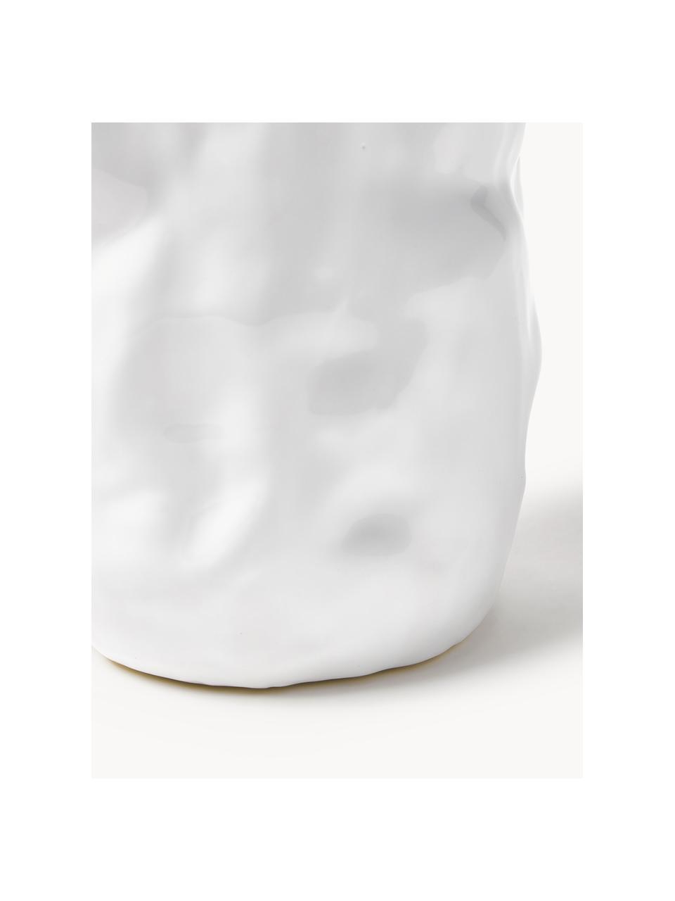 Wazon Dimple, Ceramika szkliwiona, Biały, odcienie złotego, Ø 20 x 33 cm