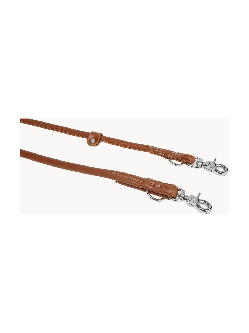 Laisse pour chien en cuir nappa Amici, tailles variées, Brun, long. 200 x larg. 0,6 cm