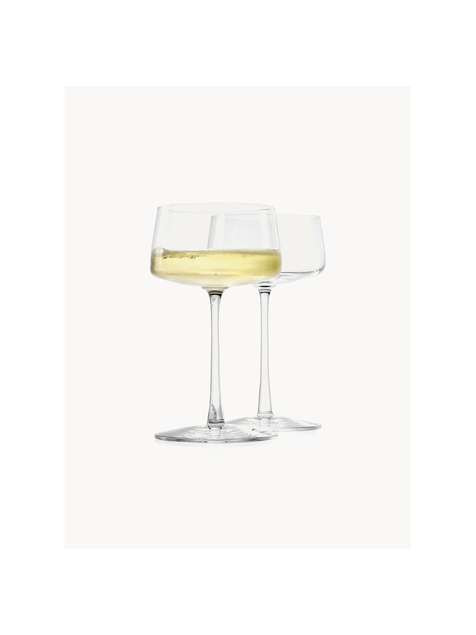 Copas pompadour de champán de cristal Power, 6 uds., Cristal, Transparente, Ø 9 x Al 16 cm, 275 ml