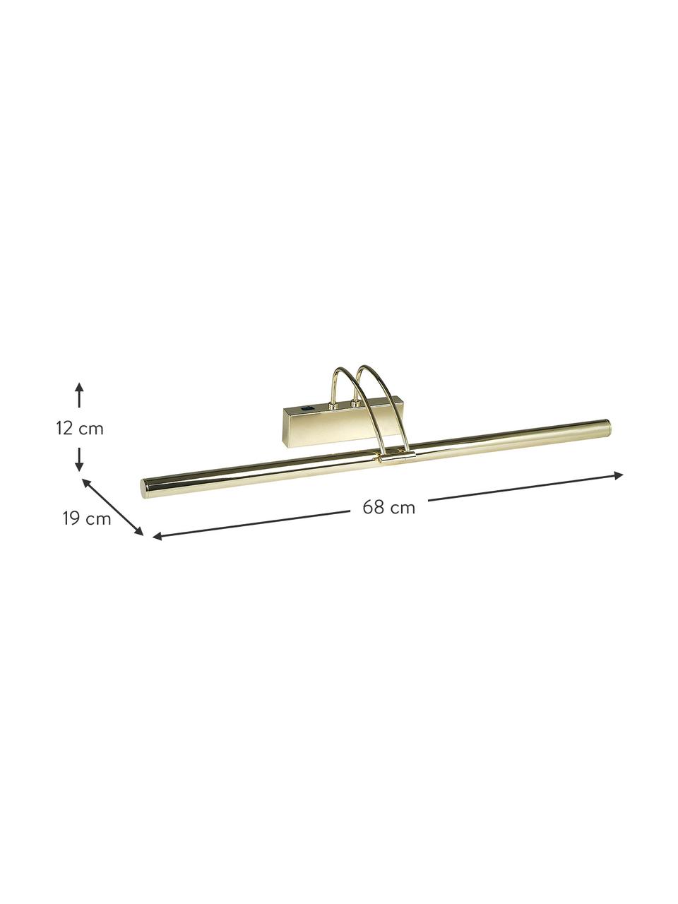 Lampada da parete grande a LED con interruttore Picture, Lampada: acciaio rivestito, Ottonato lucido, Lar. 68 x  Alt. 12 cm