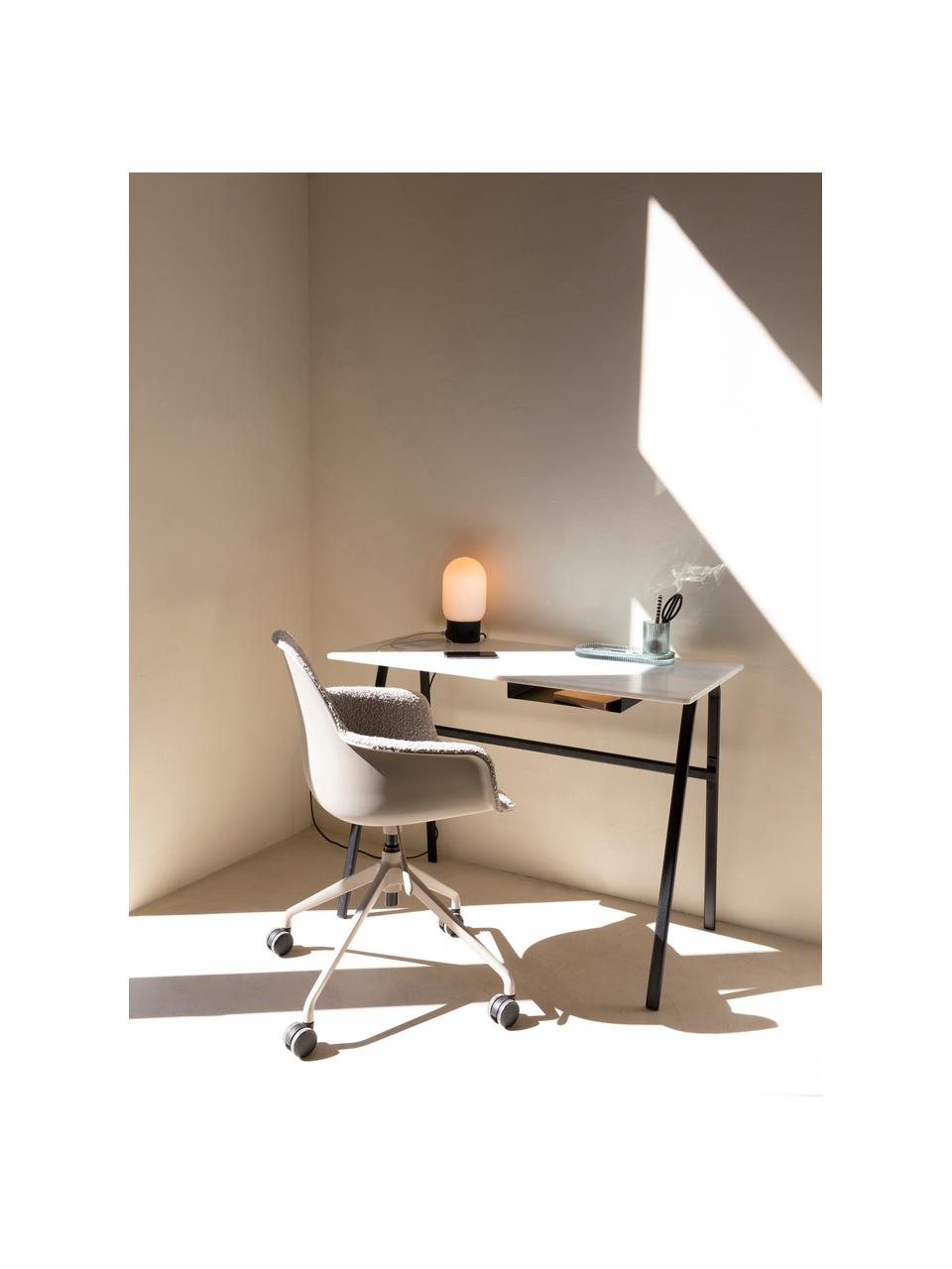 Chaise de bureau pivotante Albert, hauteur ajustable, Taupe, noir