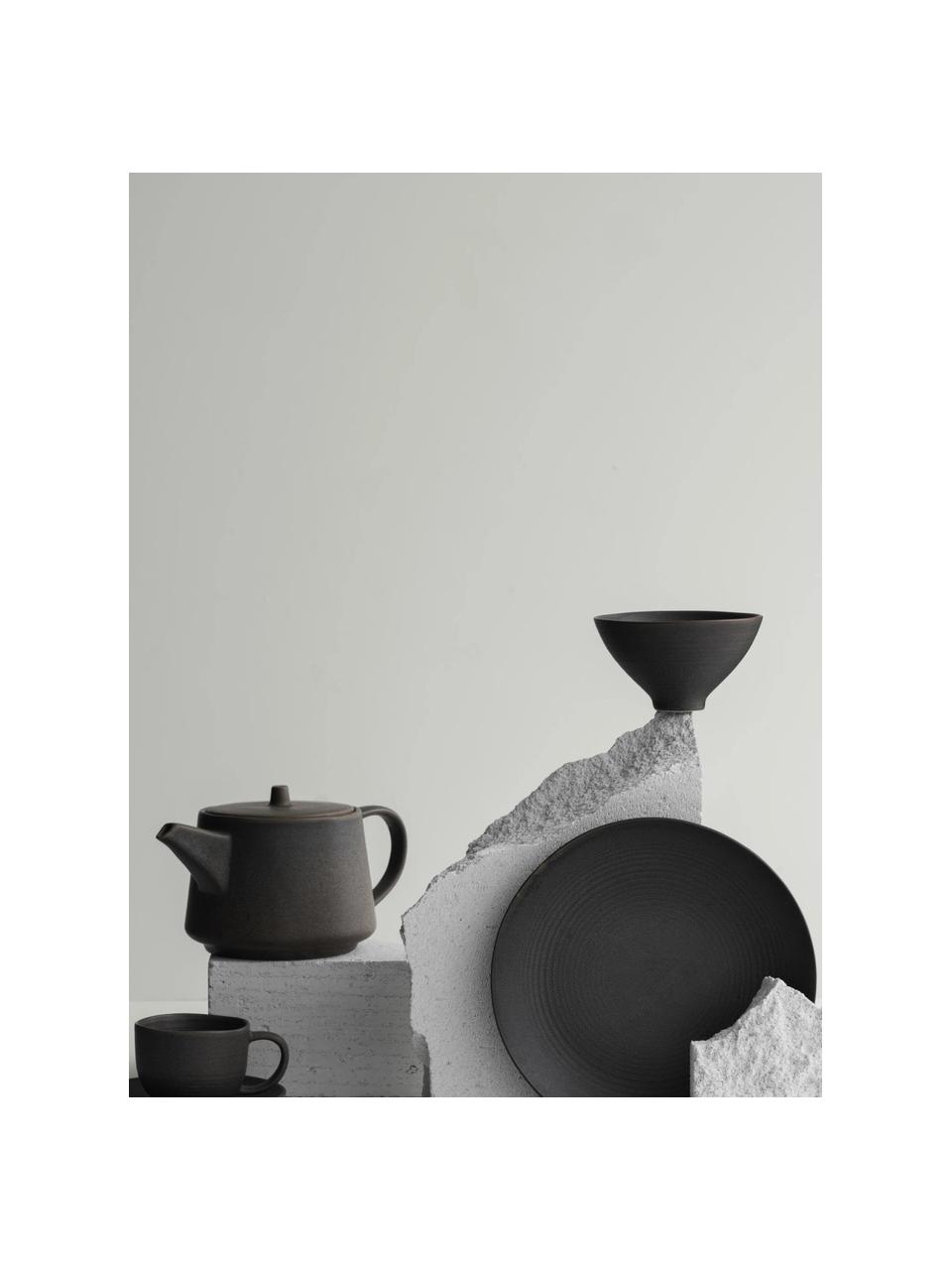 Handgefertigter Frühstücksteller Kumi, 6 Stück, Steingut, glasiert, Taupe, Ø 21 cm