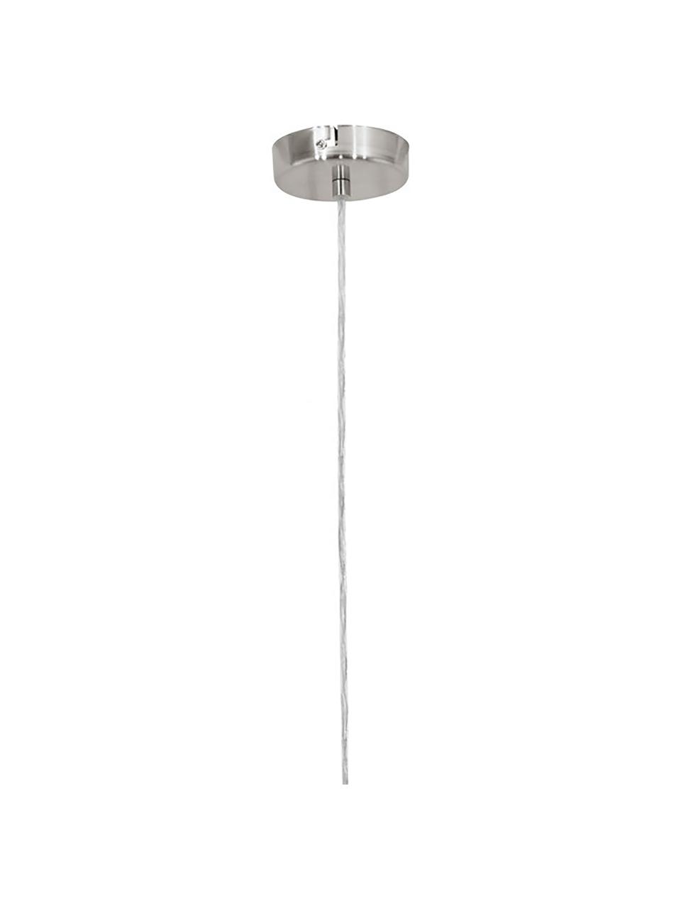 Hanglamp Parry, Lampenkap: textiel, Baldakijn: vernikkeld metaal, Fitting: vernikkeld metaal, Wit, Ø 38 x H 22 cm