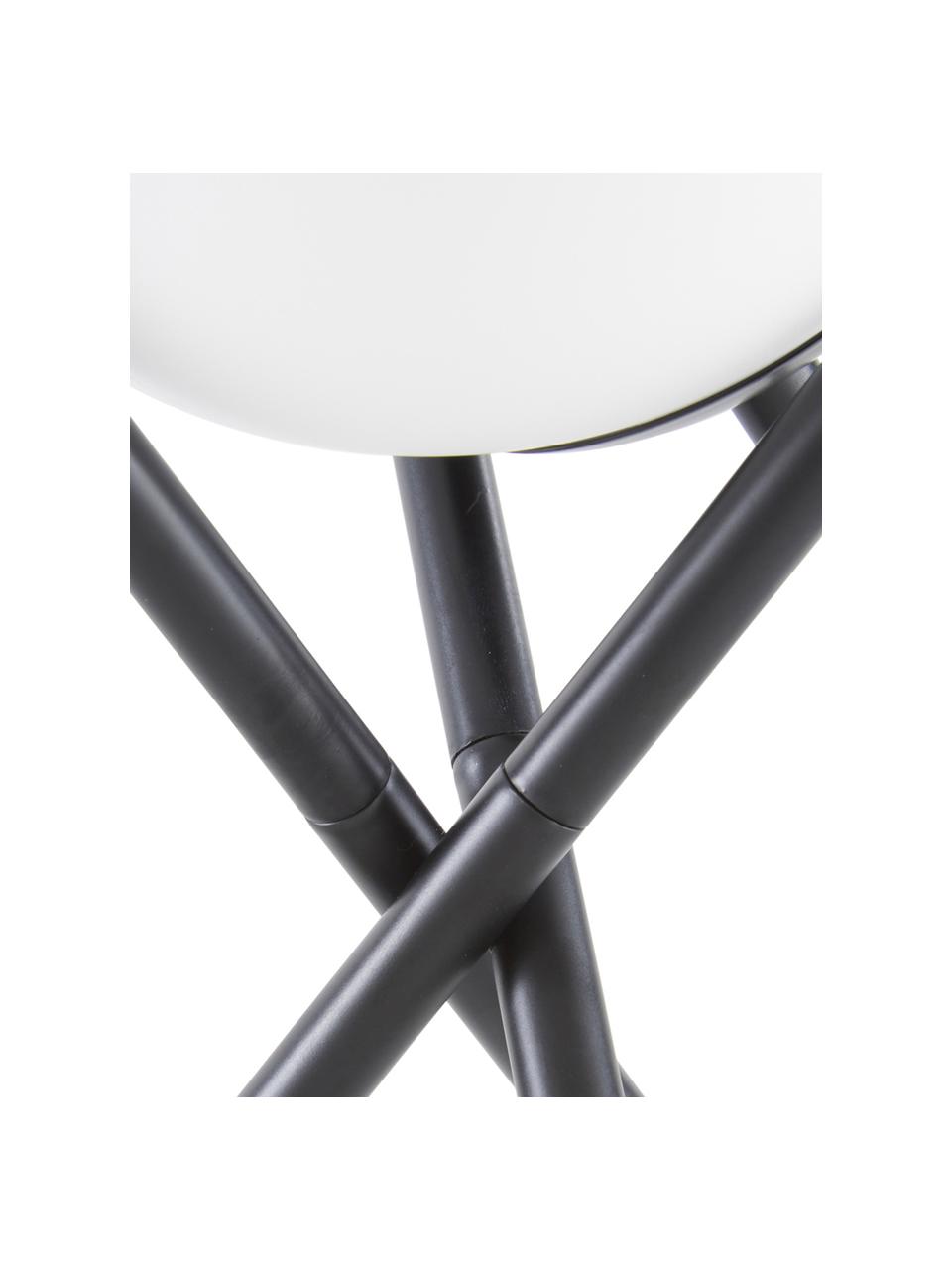 Lampada da tavolo piccola con paralume in vetro Erik, Paralume: vetro, Base della lampada: metallo verniciato a polv, Bianco, nero, Ø 15 x Alt. 33 cm