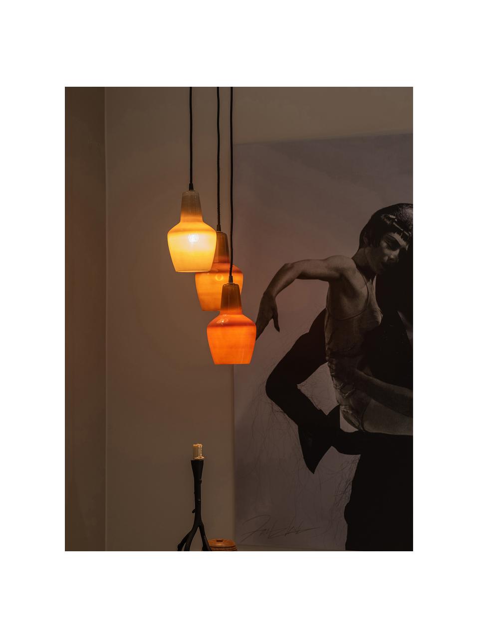 Závesná lampa Potterytöne, Odtiene béžovej a hnedej, Ø 30 x V 145 cm