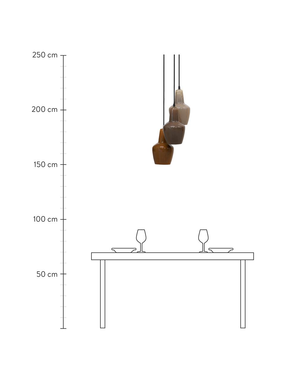 Suspension Pottery, Tons beiges, tons bruns, Ø 30 x haut. 145 cm